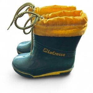 LaCrosse Kids' Dark Green and Bright Yellow Boots